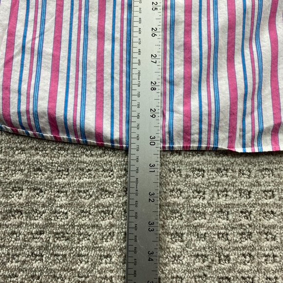 Vintage 90s Tommy Hilfiger Shirt Adult Large L Pink White Stripe Button Up Men - Picture 12 of 12